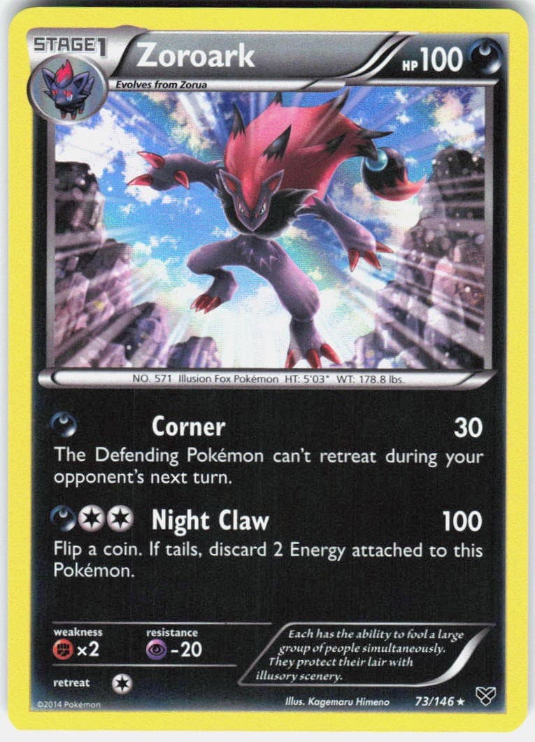 Zoroark 73/146 Holo Rare XY Base Set Pokemon Near Mint