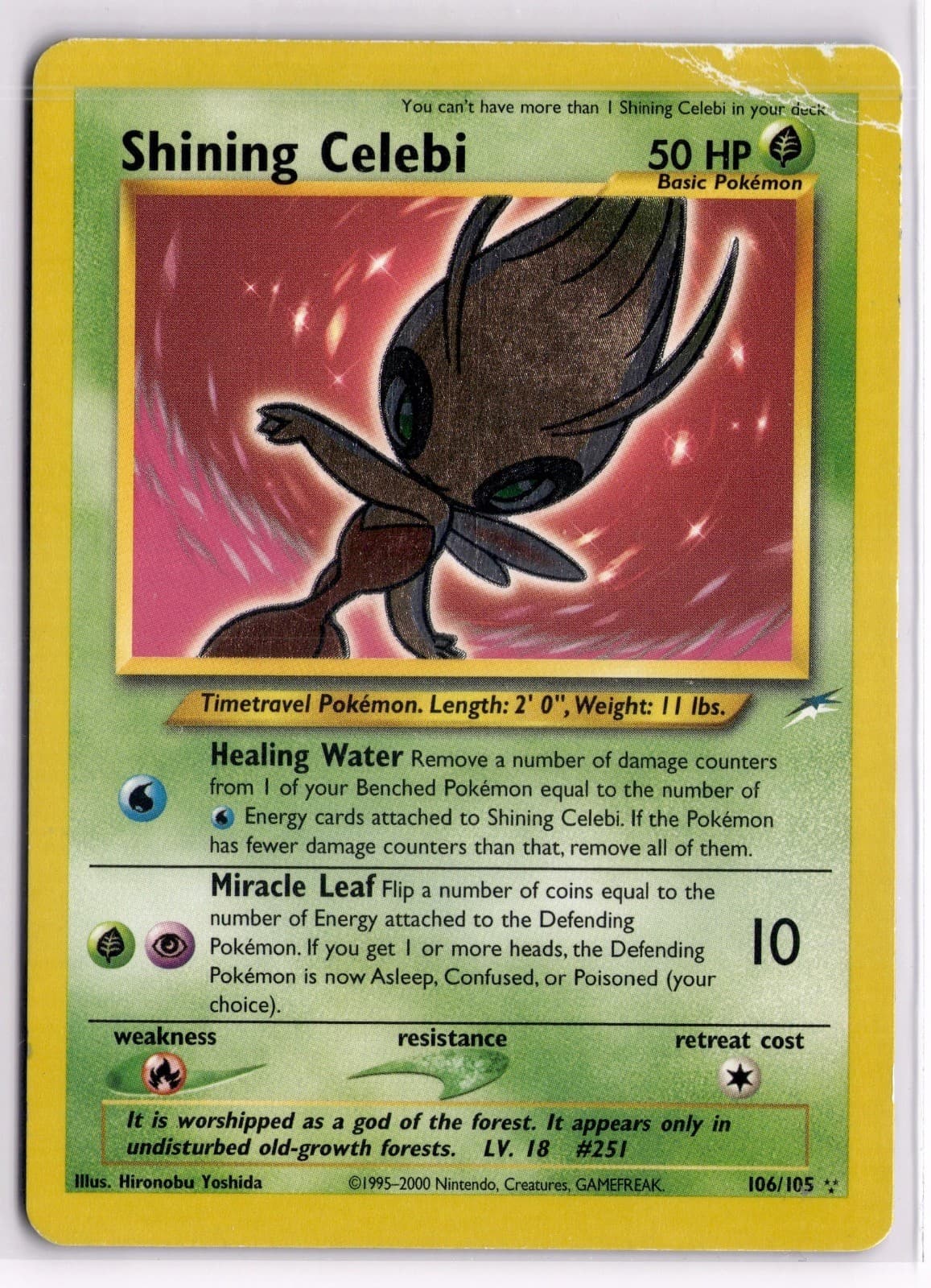 Shining Celebi 106/105 Rare Shining Neo Destiny Pokemon Unlimited Holo HP