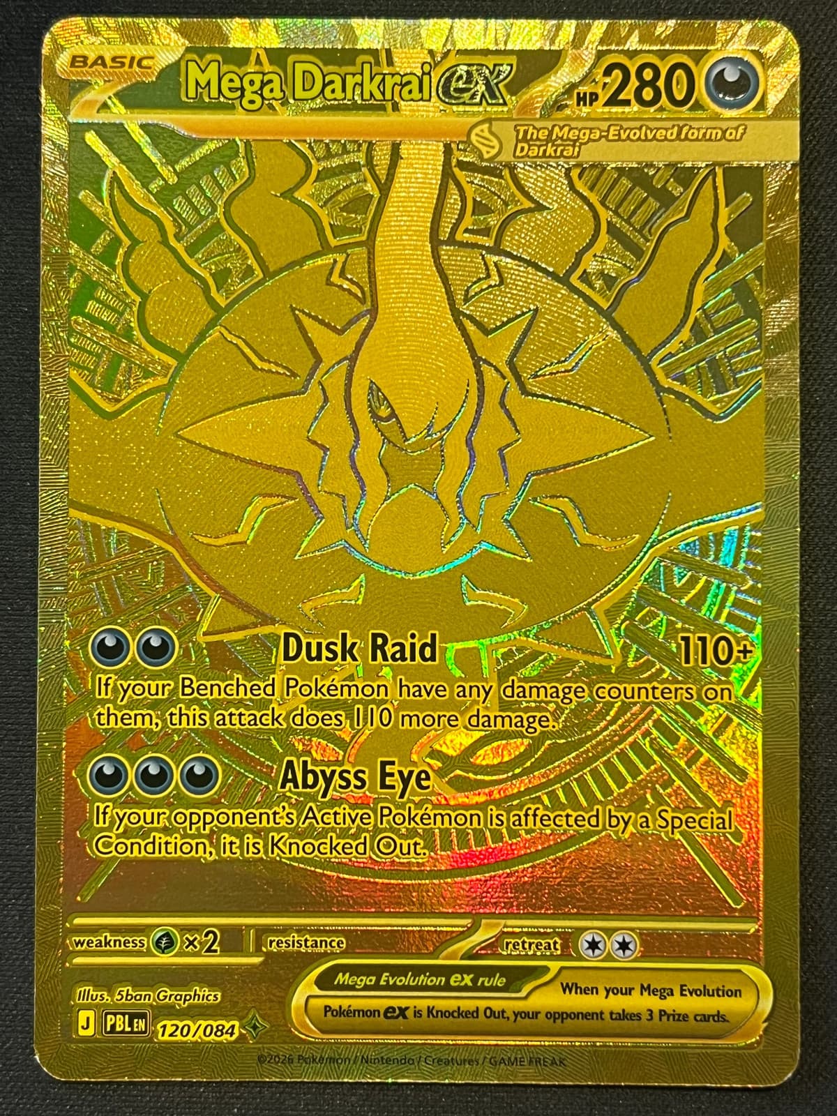 Mega Darkrai ex - 120/084 - ME05: Pitch Black (PBL) NM Pokemon