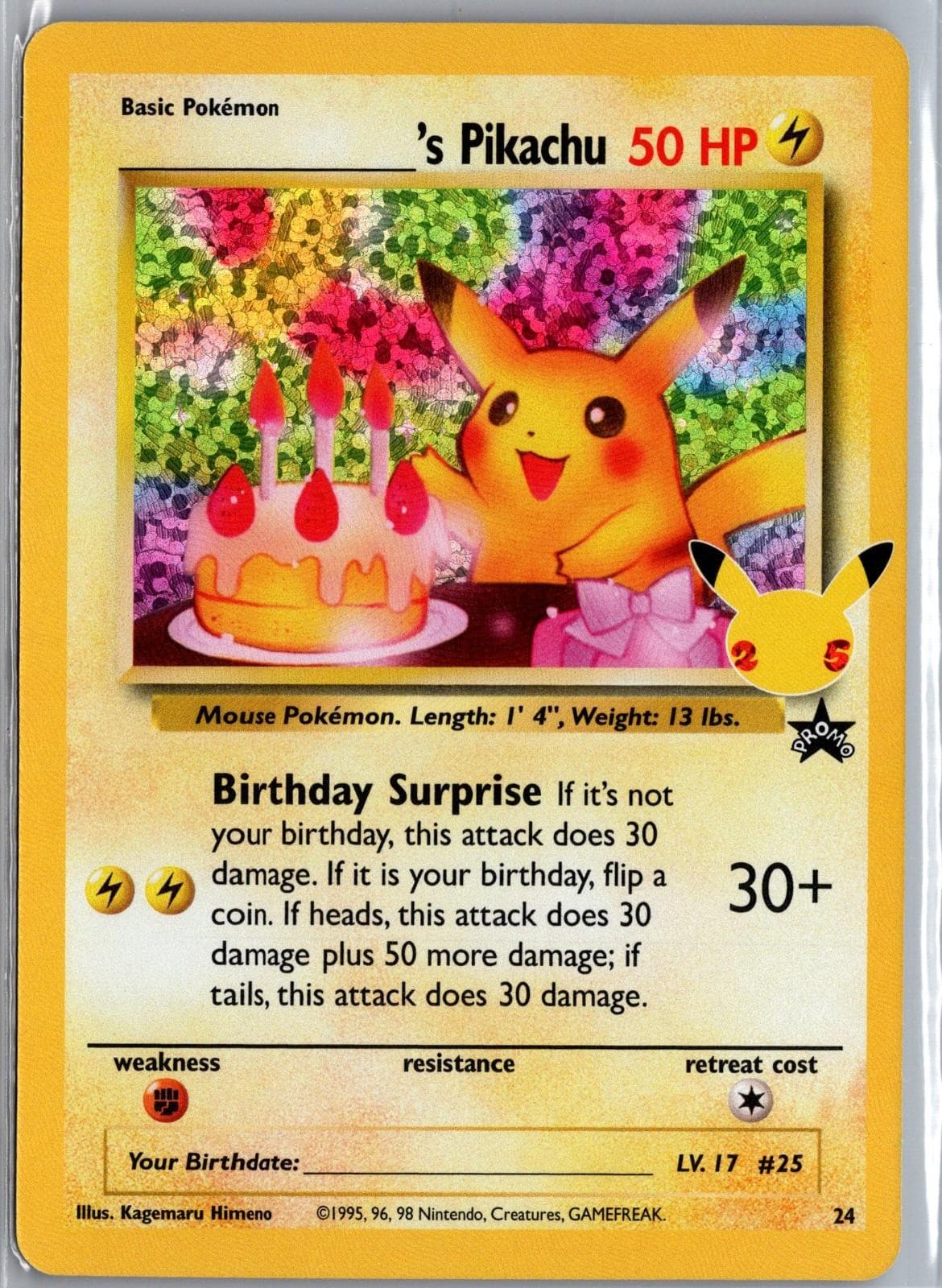 _____'s Pikachu 24 Celebrations: Classic Collection Pokemon Holo NM