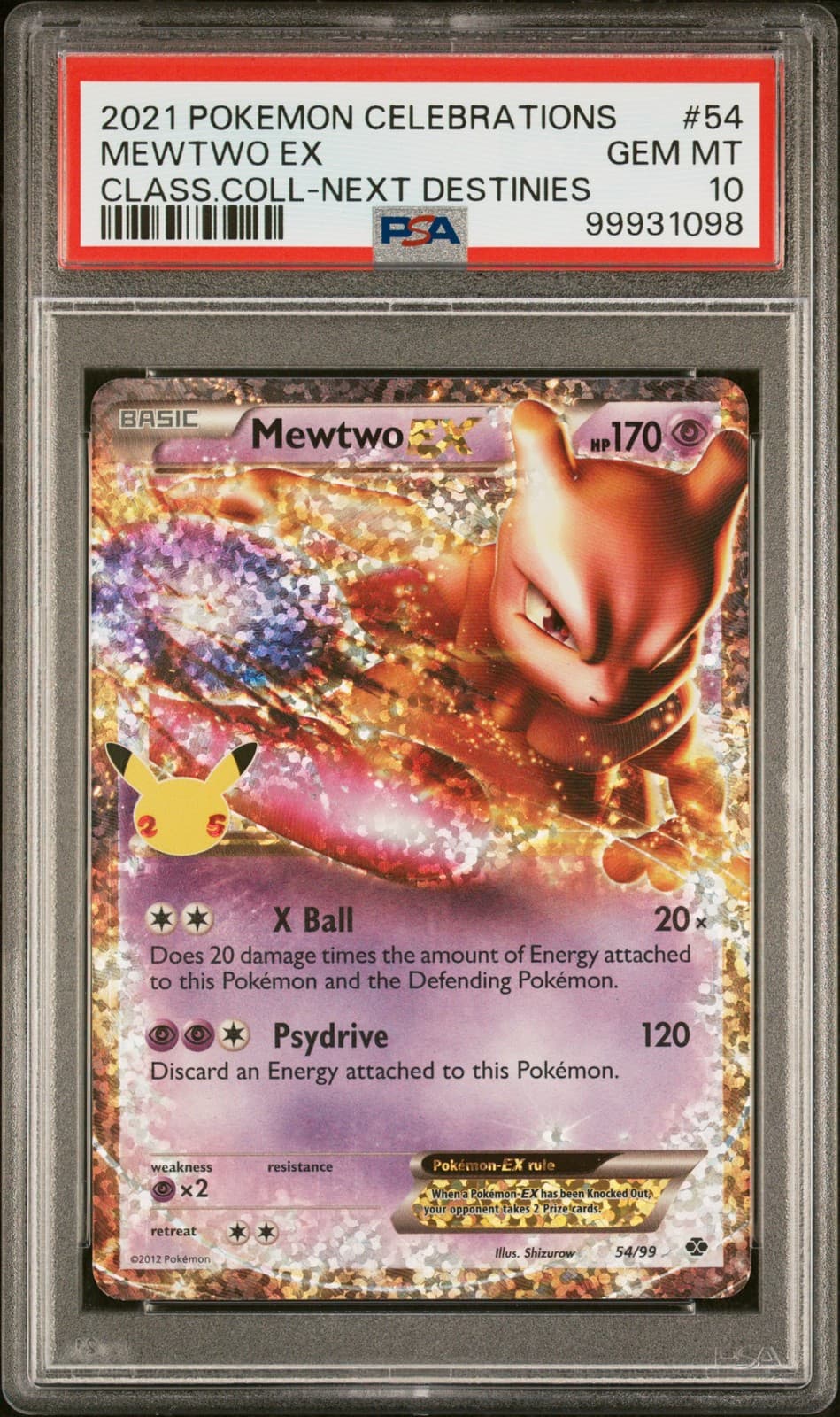 Mewtwo EX 54 Celebrations Classic Collection Pokemon PSA 10 Gem Mint