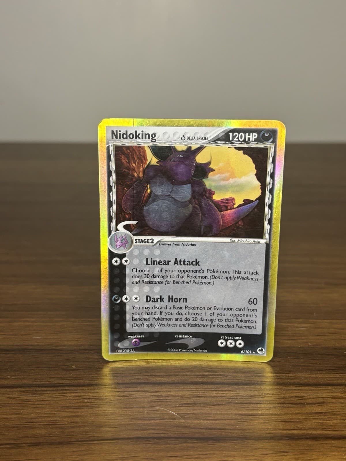 Nidoking Pokemon TCG EX Dragon Frontiers Delta Species Holo 6/101 Heavy Play