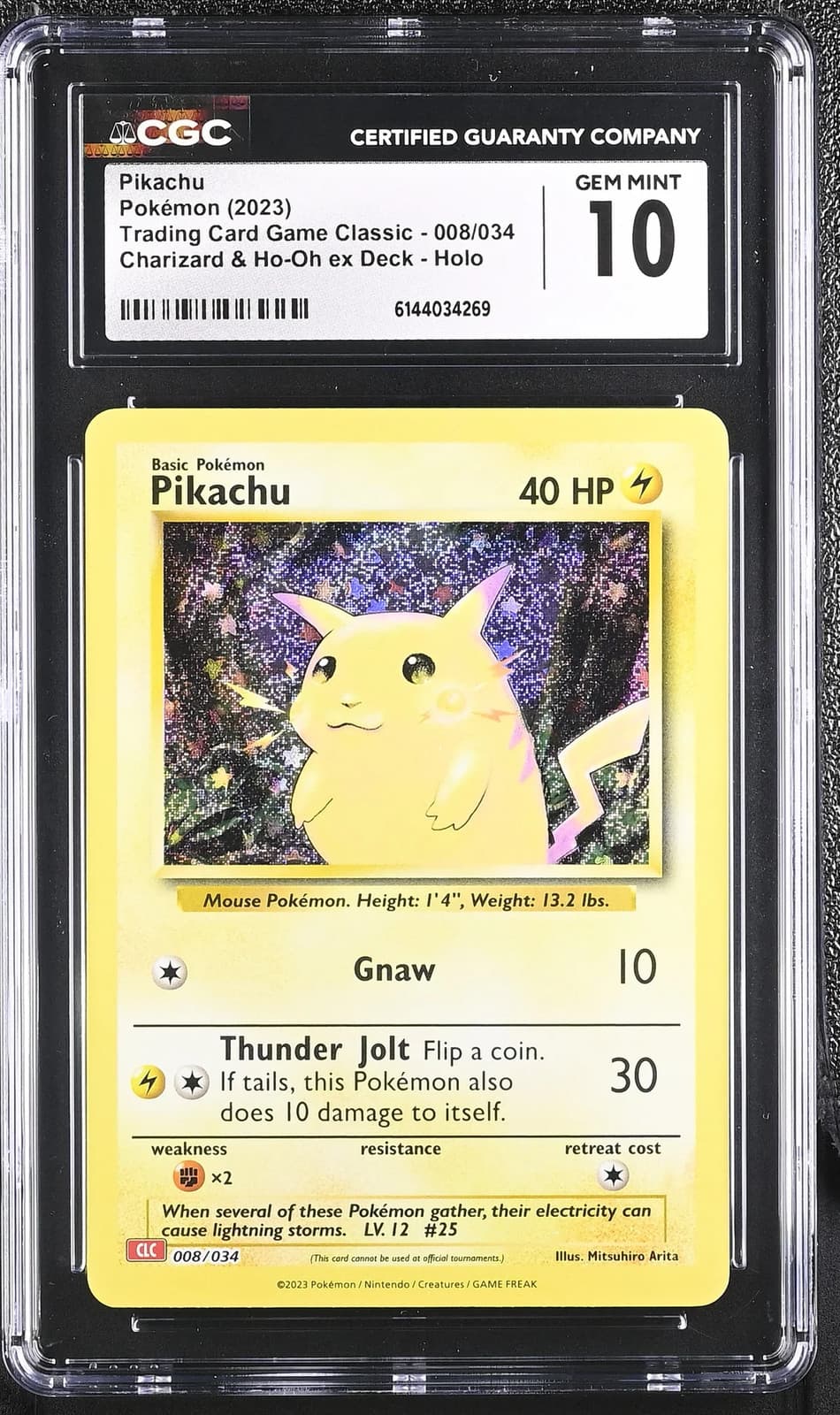 Pikachu 008/034 Pokemon TCG Classic Holo CGC 10 Gem Mint Charizard Ho-Oh ex Deck