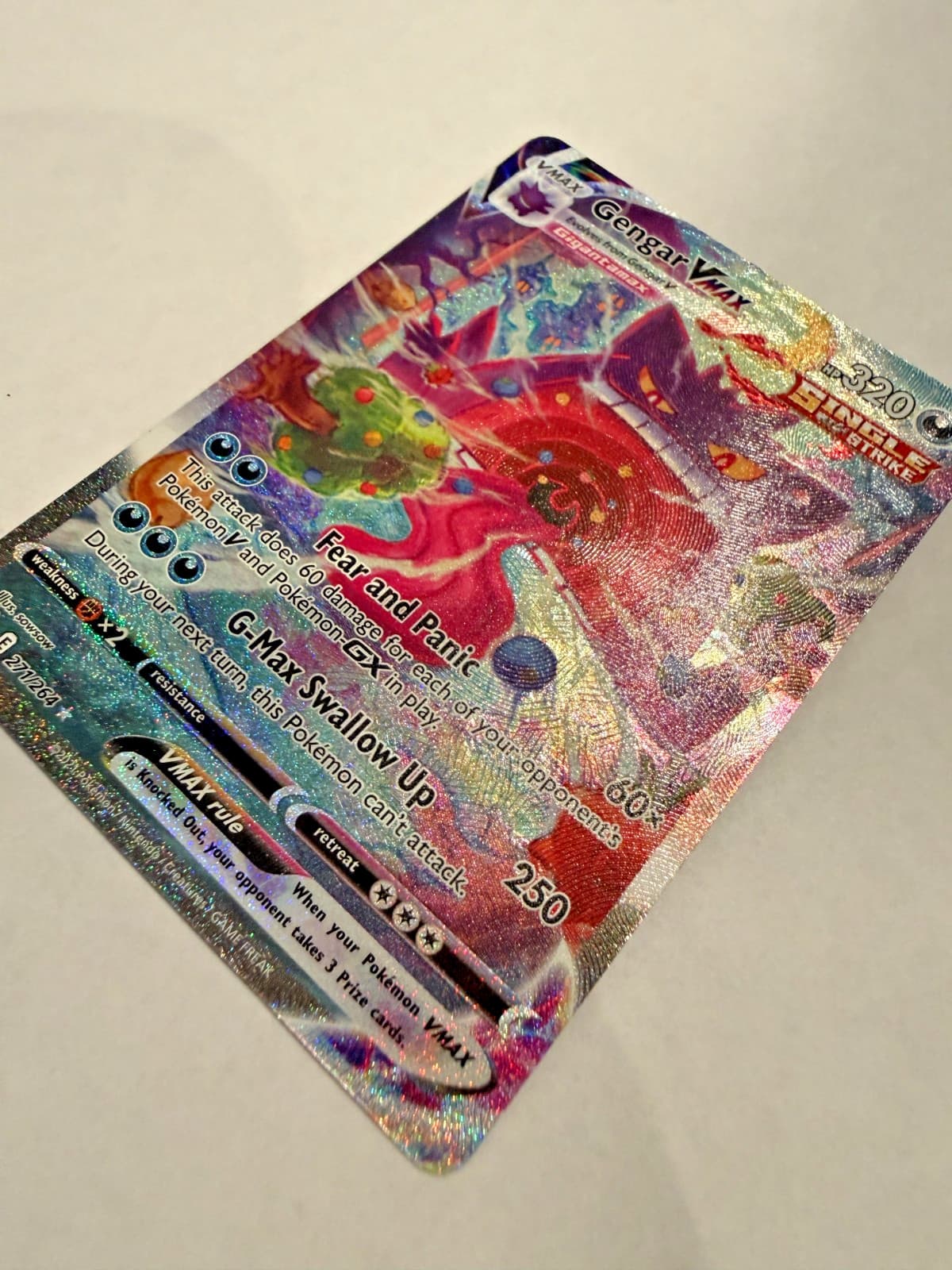 Gengar VMAX Alt Art 271/264 Fusion Strike Secret Rare Pokemon NM Ungraded