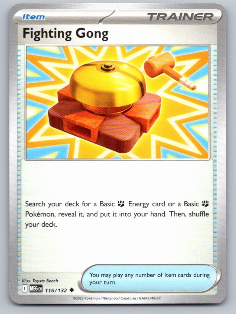 2025 POKEMON FIGHTING GONG MEGA EVOLUTION 116/132 UNCOMMON NM A37289 FREE S&H