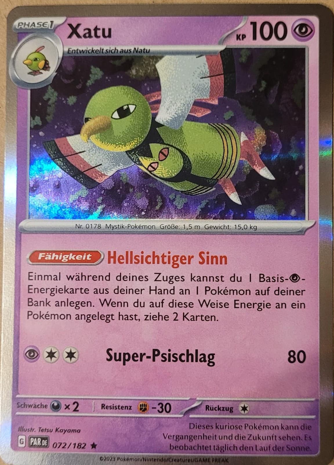 Pokémon Xatu Paradoxrift #72/182 🇩🇪