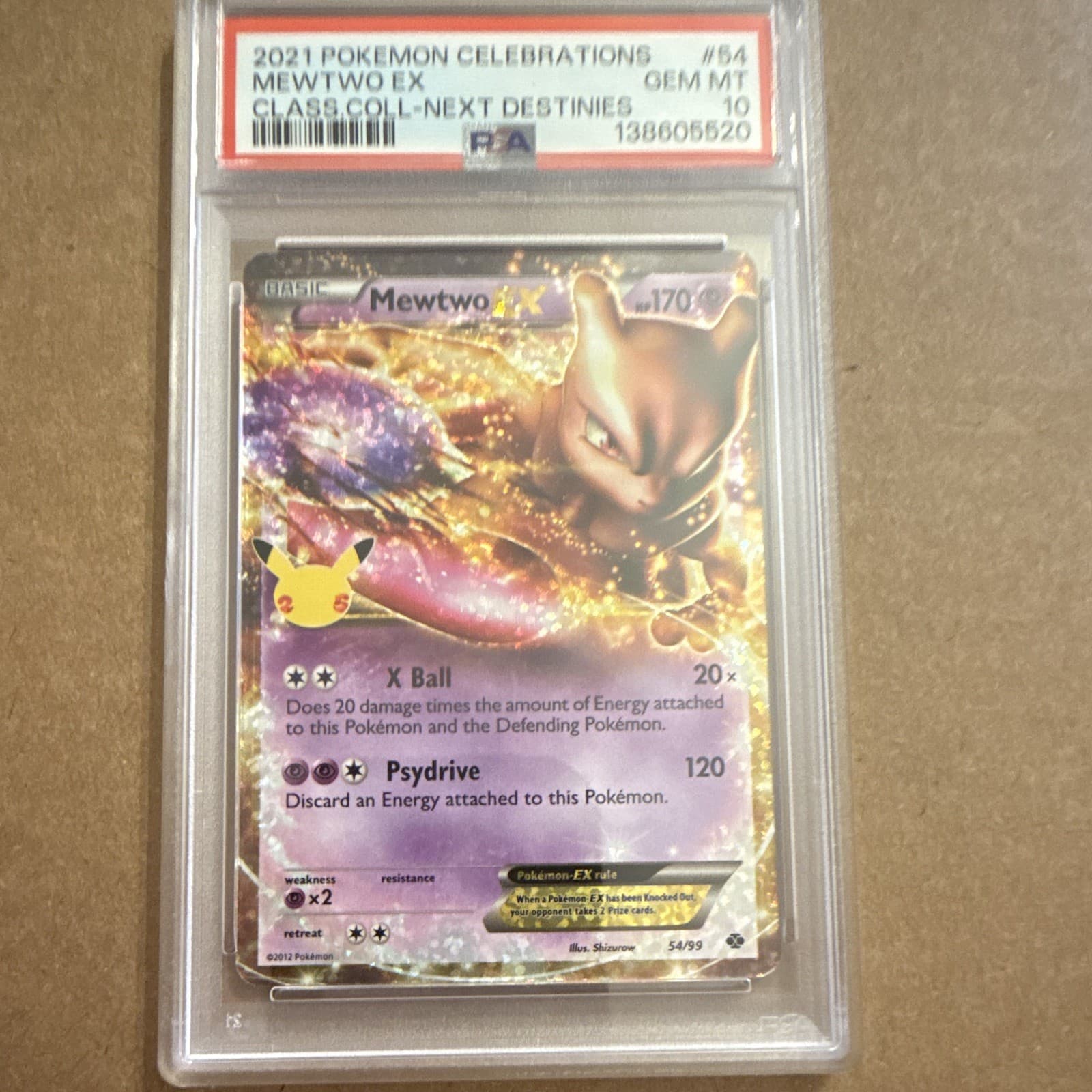Pokemon PSA 10 2021 Celebrations Classic Collection Mewtwo EX 54/99 Holo GEM MT