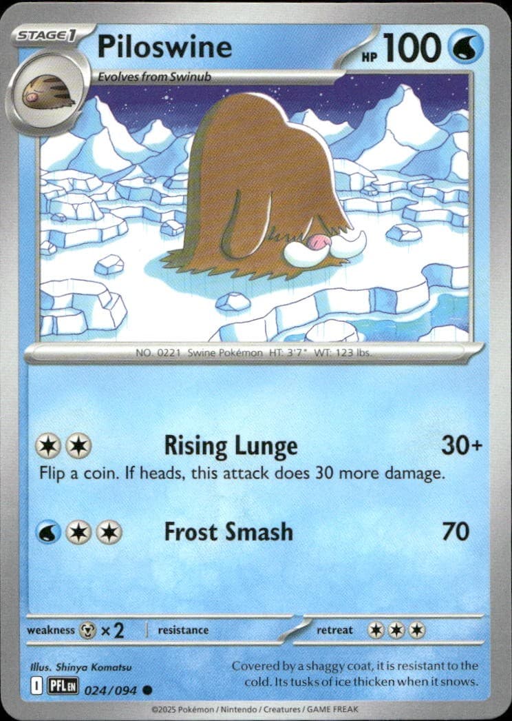 Piloswine 024/094 ME02 Phantasmal Flames C NM English Pokémon