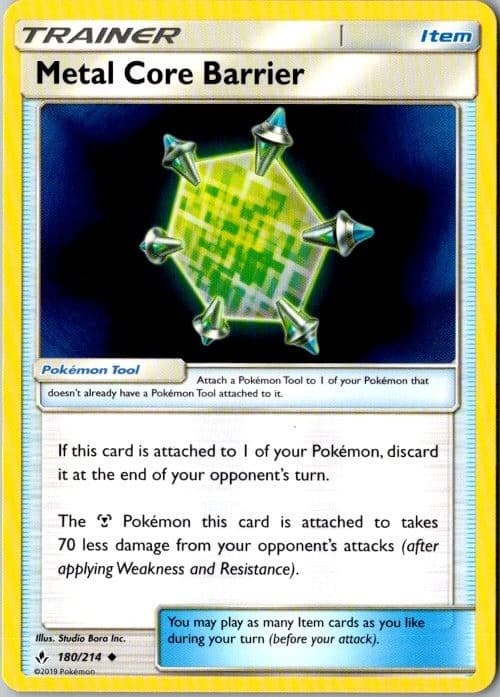 Metal Core Barrier 180/214 Uncommon Unbroken Bonds Pokemon Near Mint