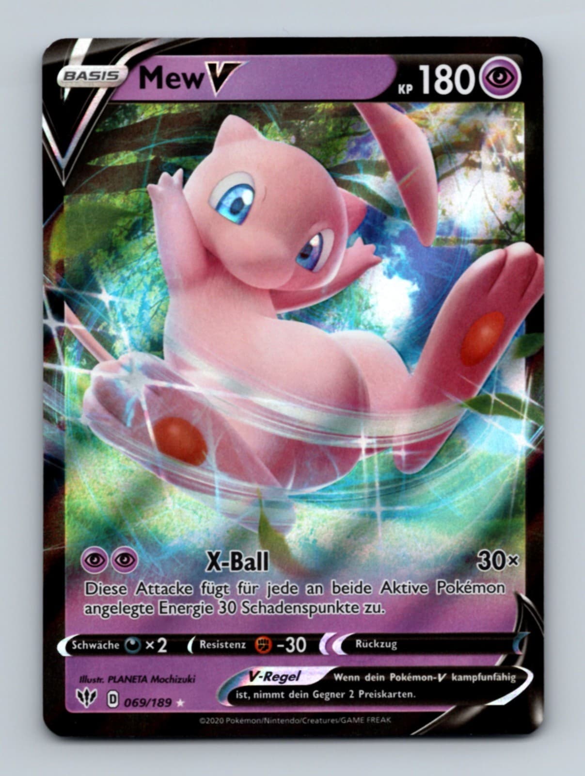 Mew V Holografisch Selten V Flammende Finsternis 69 NM