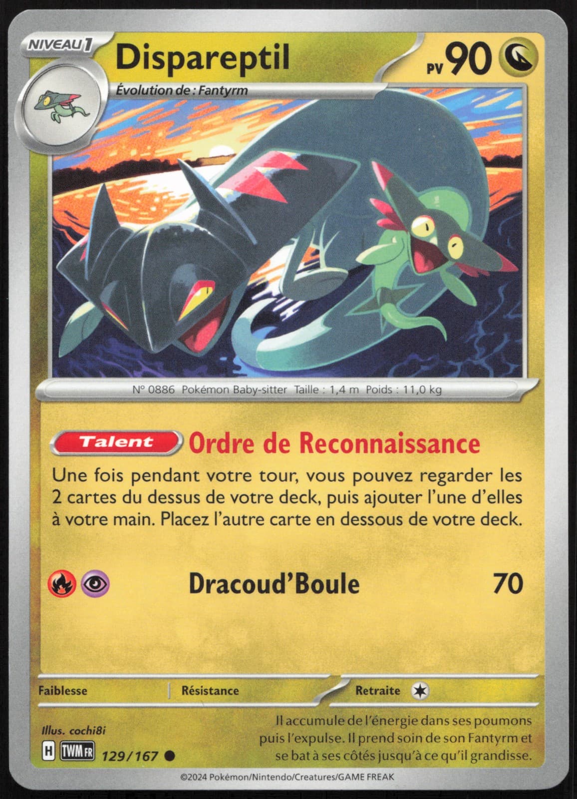 Carte Pokémon Dispareptil 129/167 Mascarade Crépusculaire Français