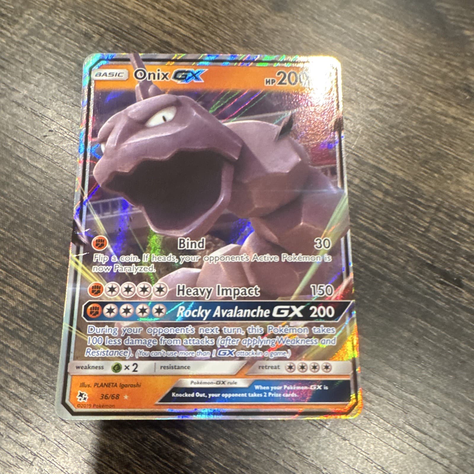 The Pokémon Company Pokémon TCG Onix GX 36/68 Hidden Fates Ultra Rare Holo ENG