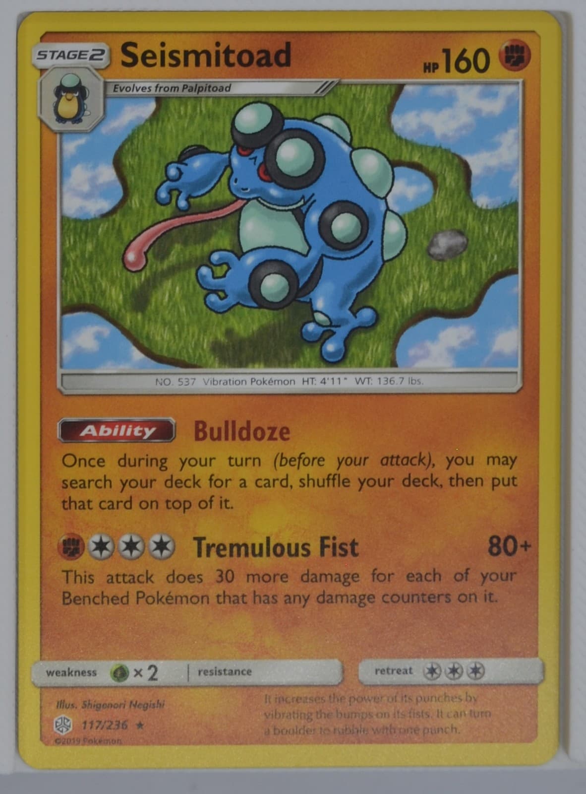 Seismitoad 117/236 SM - Cosmic Eclipse Pokemon TCG