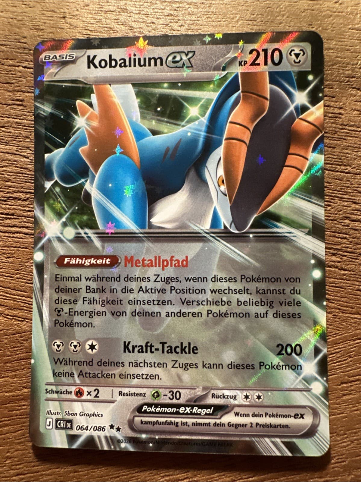 Pokemon "Kobalium ex“ Double Rare Deutsch 64/086 Near Mint Wachsendes Chaos