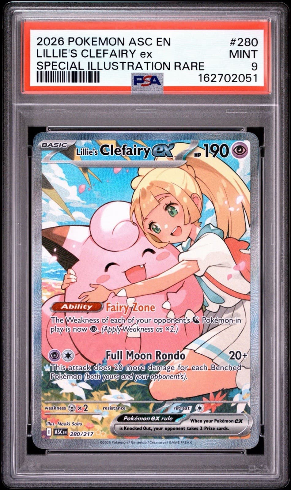 2026 POKEMON ASC SPECIAL ILLUSTRATION RARE #280 LILLIE'S CLEFAIRY EX PSA 9