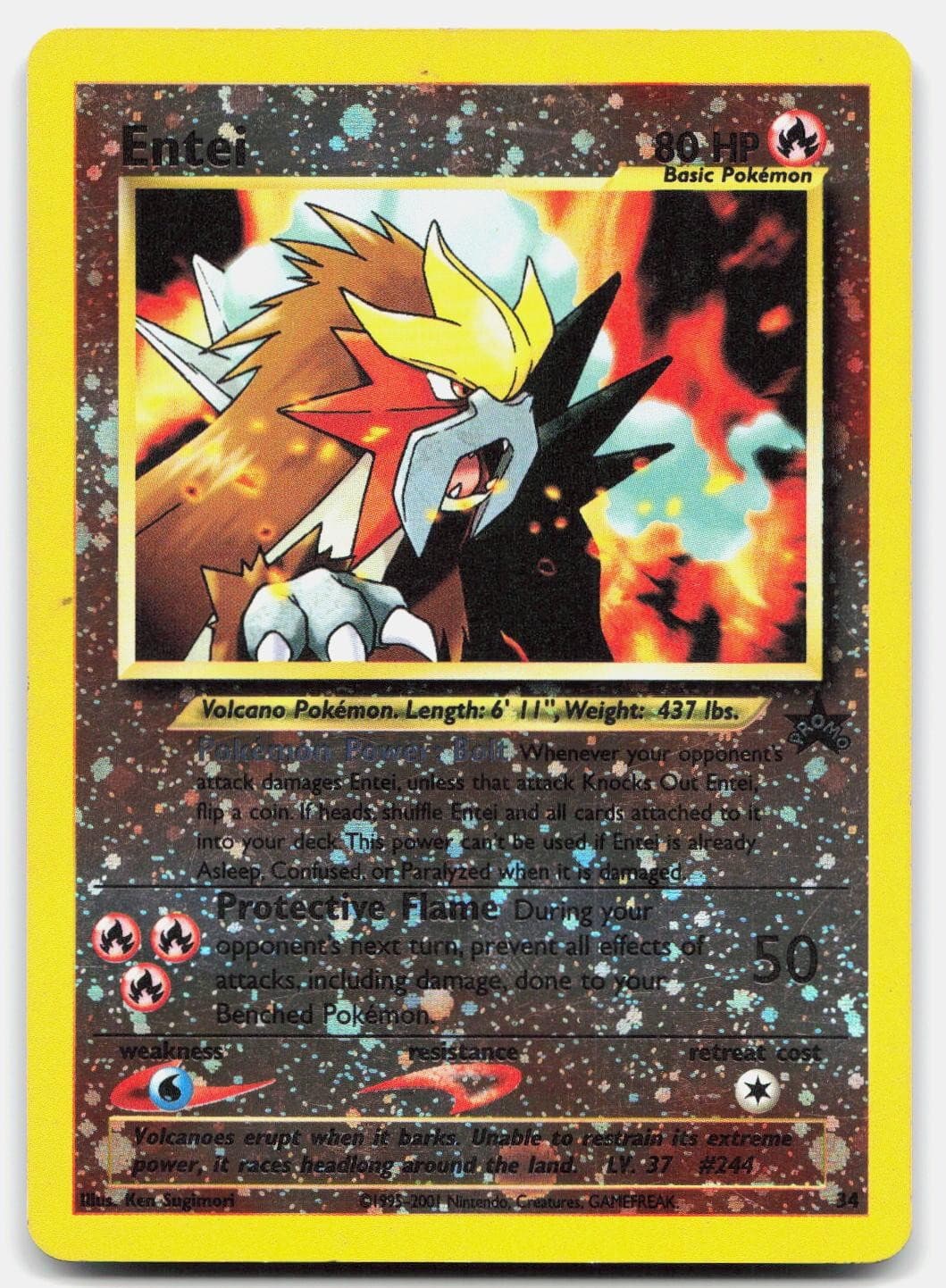 Entei 34 Promo Wizards Black Star Promos Pokemon Reverse Holo Moderately Played
