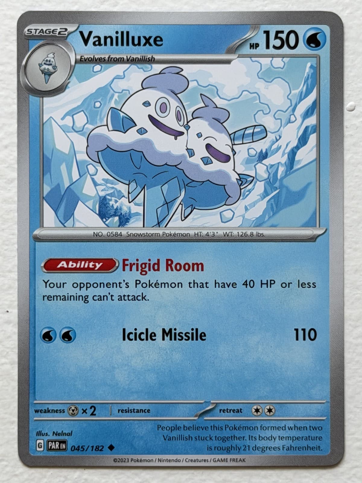 Vanilluxe 45/182 Paradox Rift Uncommon Near Mint Pokemon