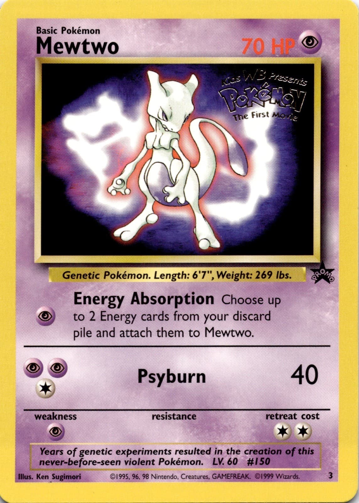 Mewtwo 3 Promo Wizards Black Star Promos Pokemon Near Mint