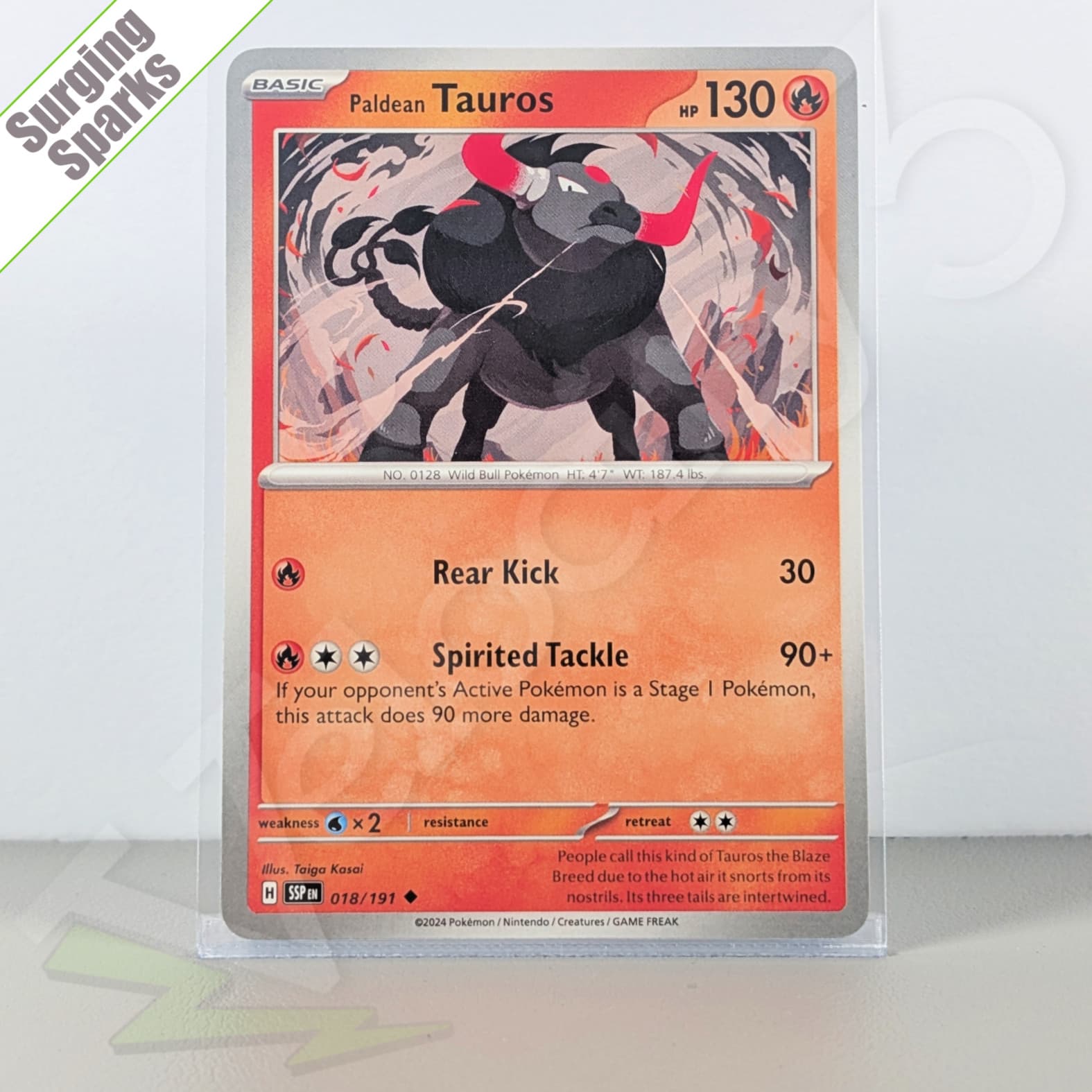 Pokemon TCG Card - Paldean Tauros 18/191 Uncommon | Surging Sparks (2024) SSP