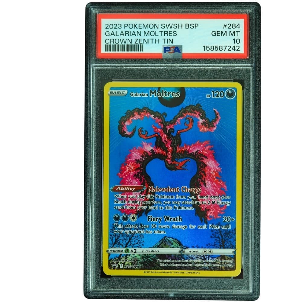 Galarian Moltres #SWSH284 Crown Zenith Tin BSP Holo PSA 10 Pokemon Card*TEW