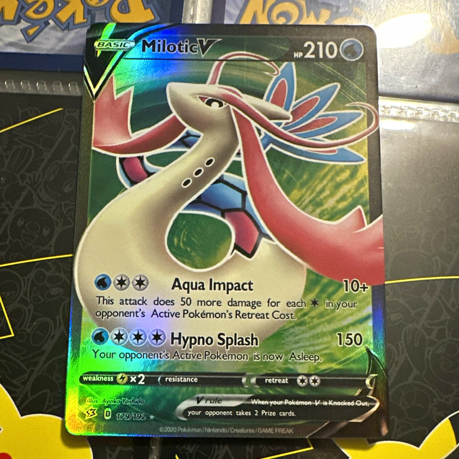 Pokémon TCG Milotic V Full Art Holo Ultra Rare 179/192 Rebel Clash 2020