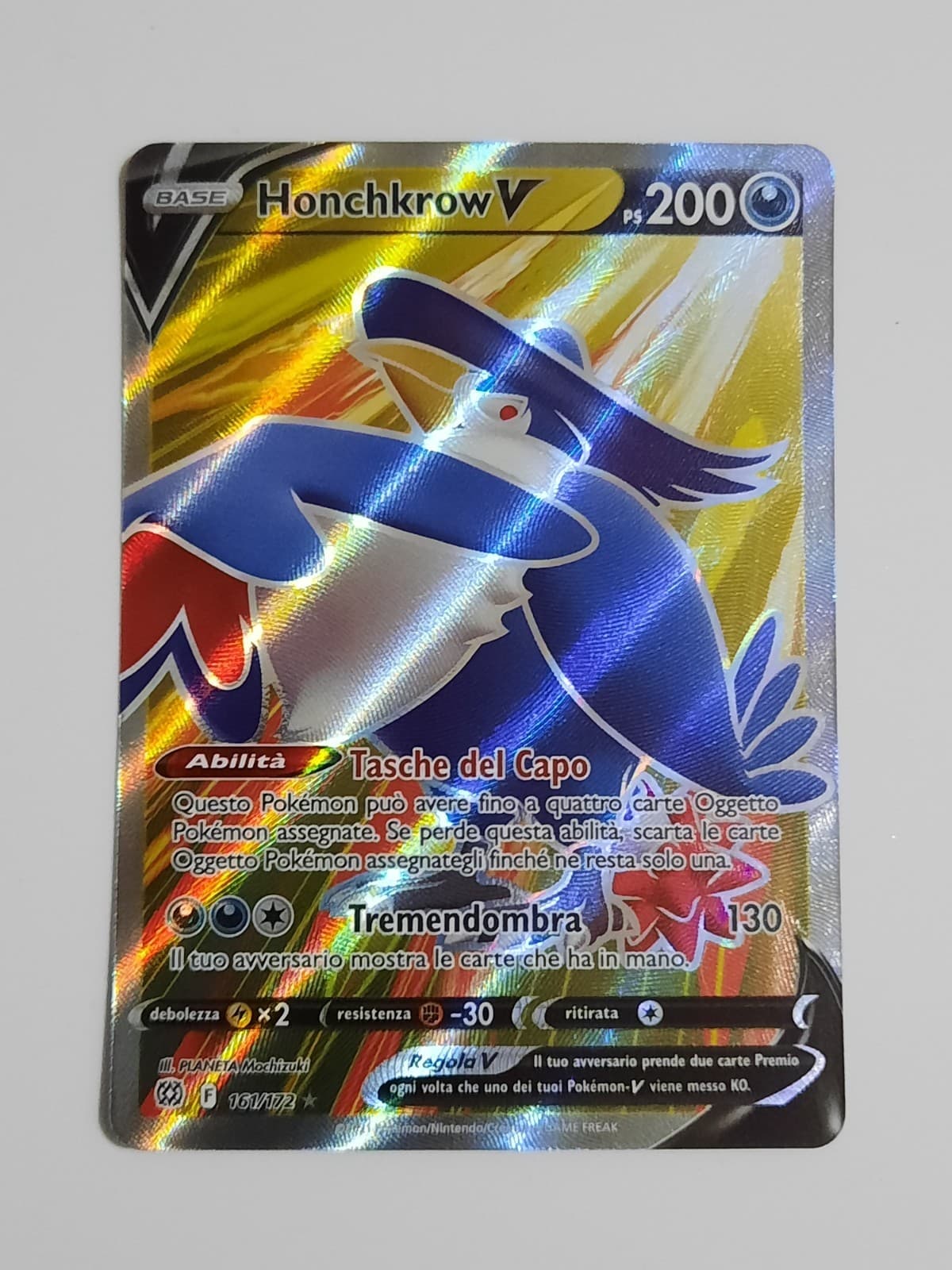 Honchkrow V 161/172 - Carta Holo Foil Near Mint Pokemon Astri Lucenti