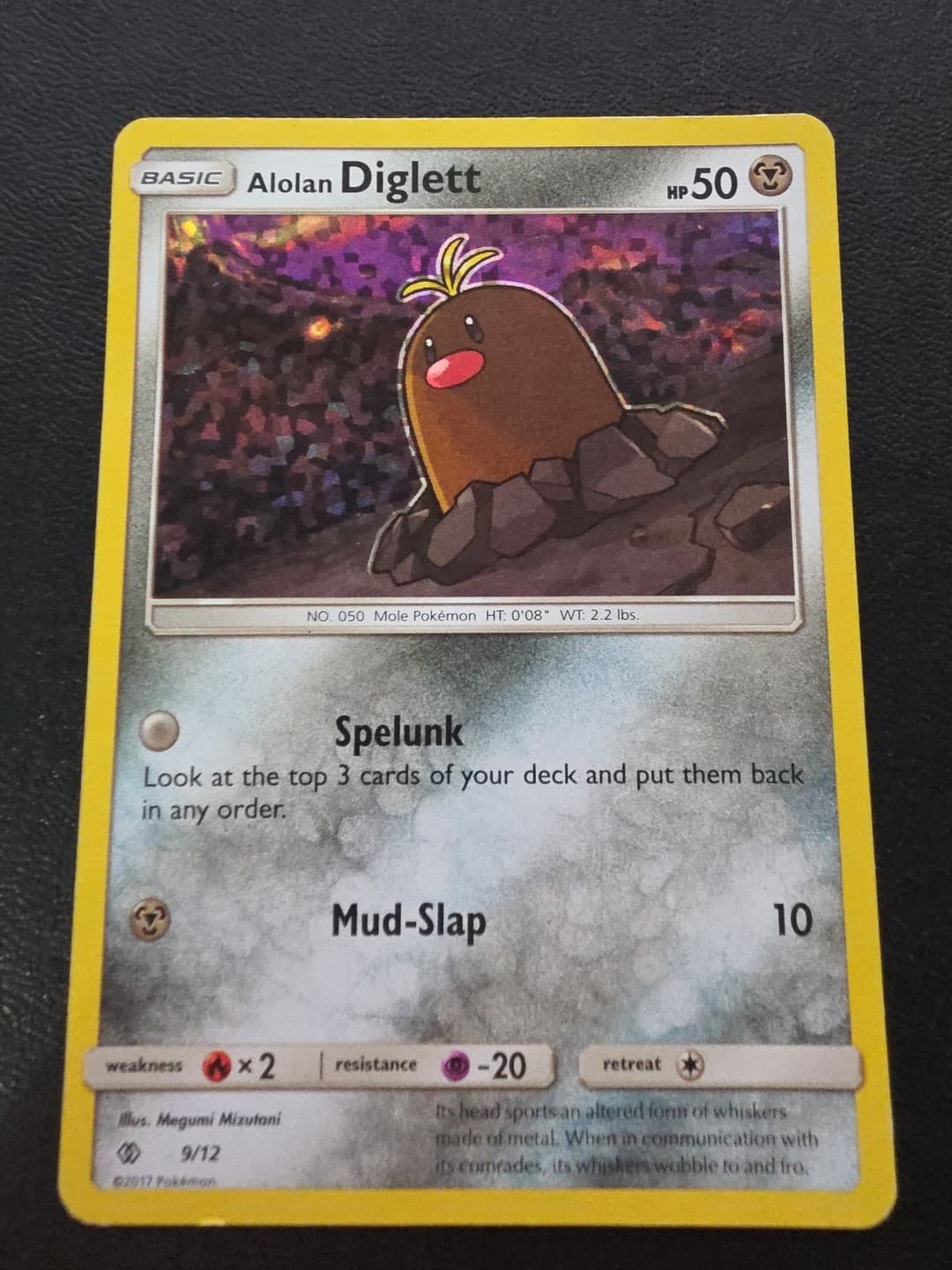 Alolan Diglett McDonald's Holo Promo 9/12 Pokemon Card TCG 2017