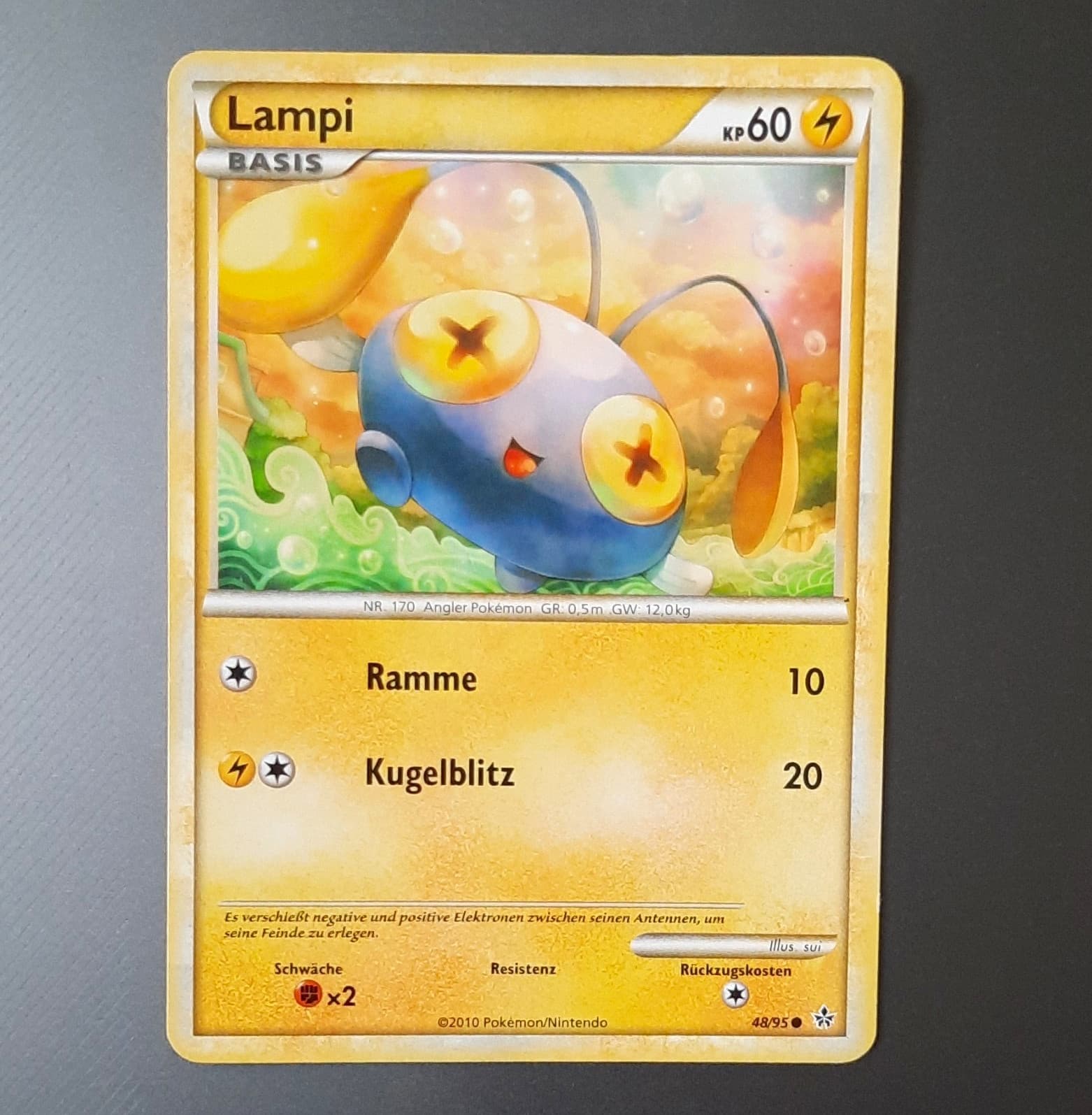 Pokémon TCG Lampi 48/95 HGSS Deutsch 2010 60 KP Basisform Common Nicht holo