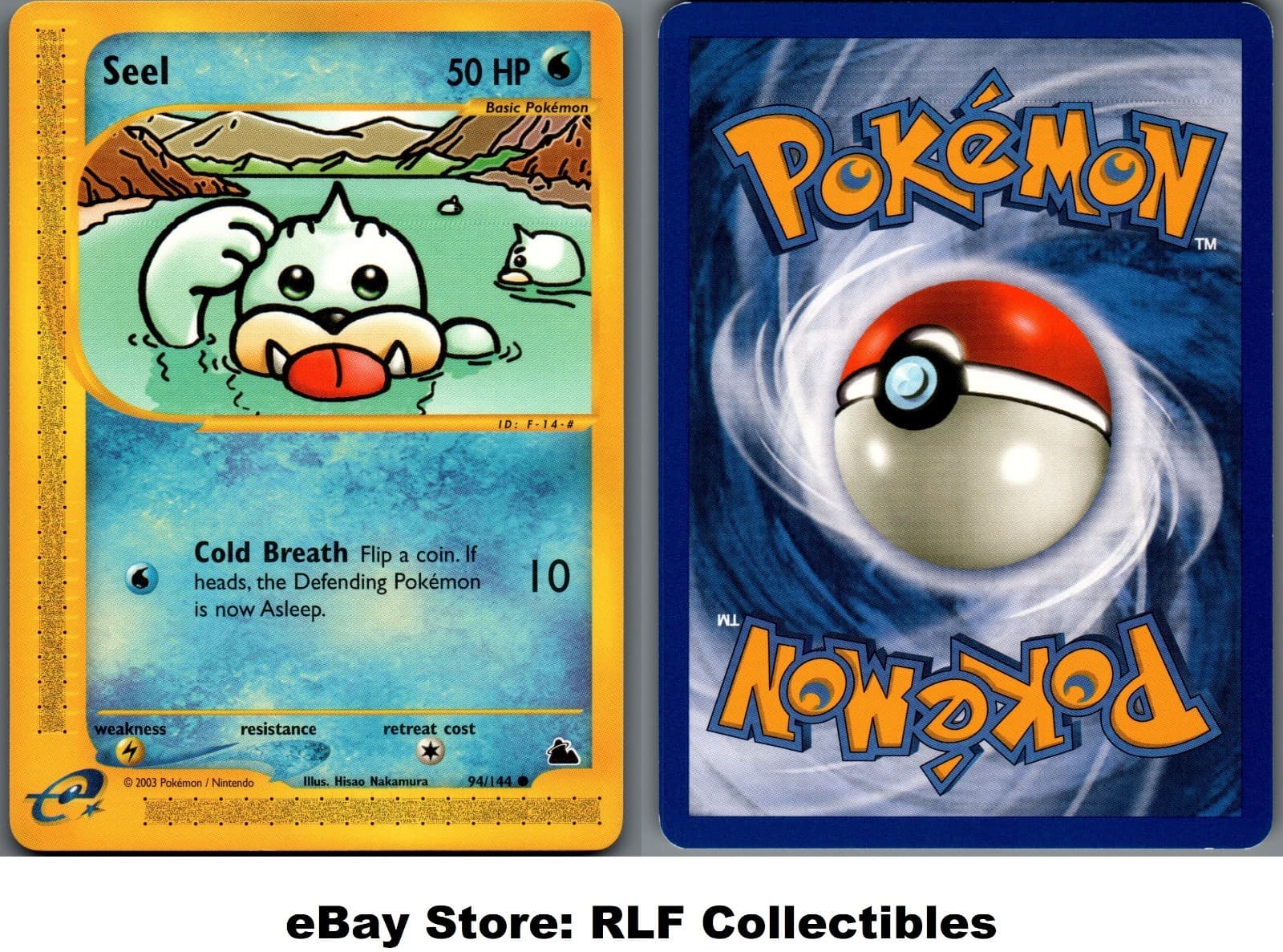 2003 Pokemon, Skyridge, #94/144 Seel, Common