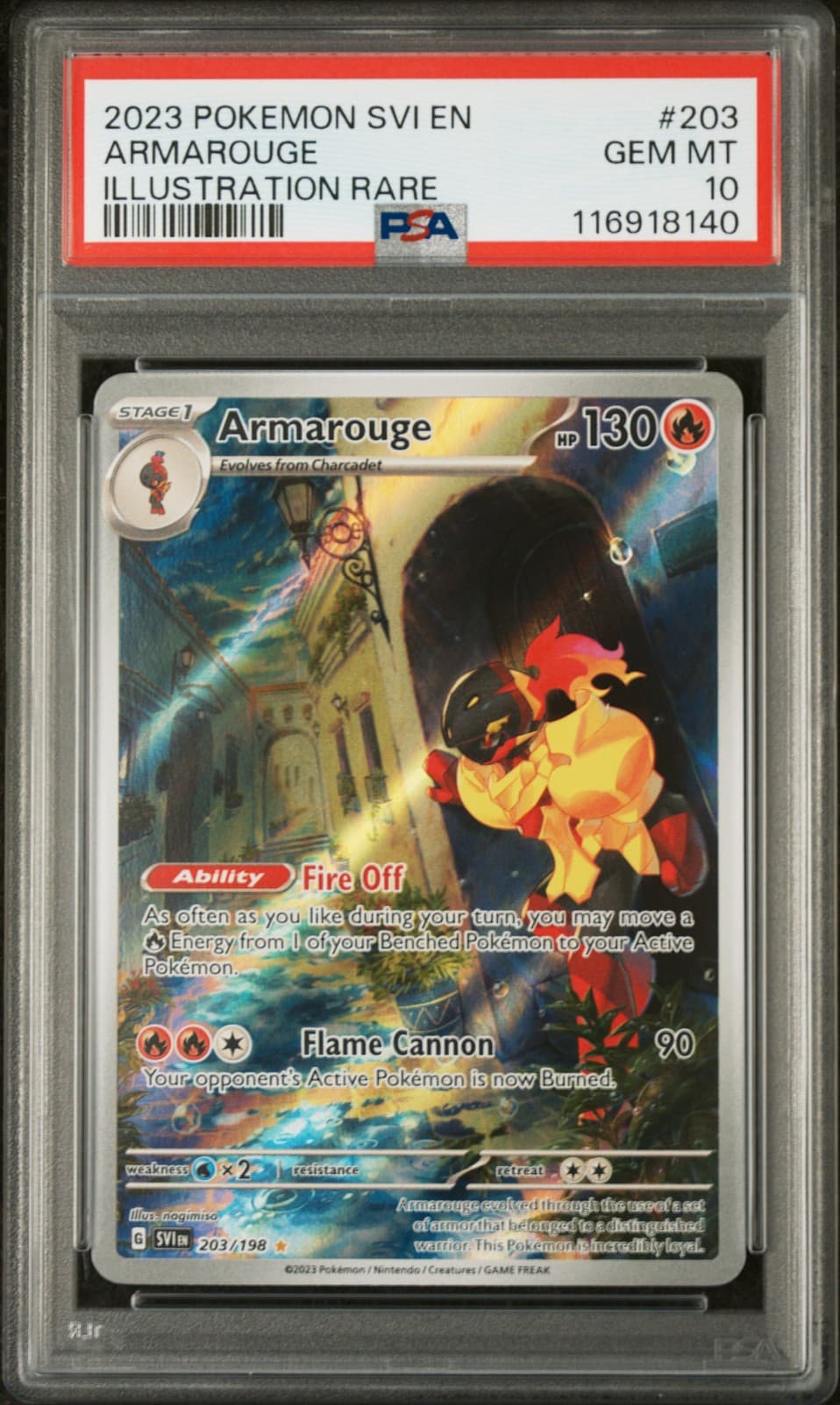 2023 POKEMON SVI EN-SCARLET & VIOLET ILLUSTRATION RARE #203 ARMAROUGE PSA 10
