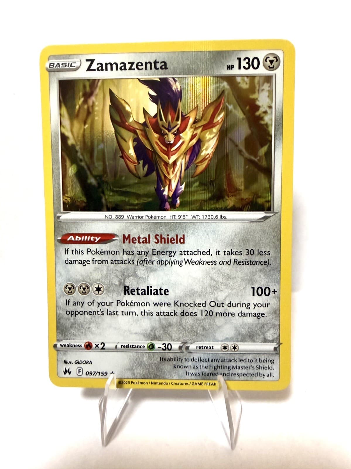 Pokemon - Zamazenta 97/159 Crown Zenith Holo Rare 2023