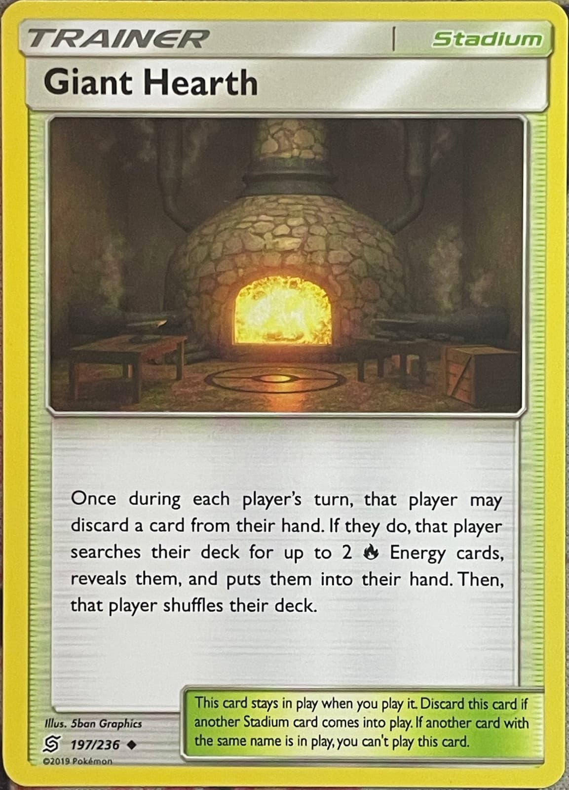 Giant Hearth - 197/236 - Unified Minds Pokemon 2019