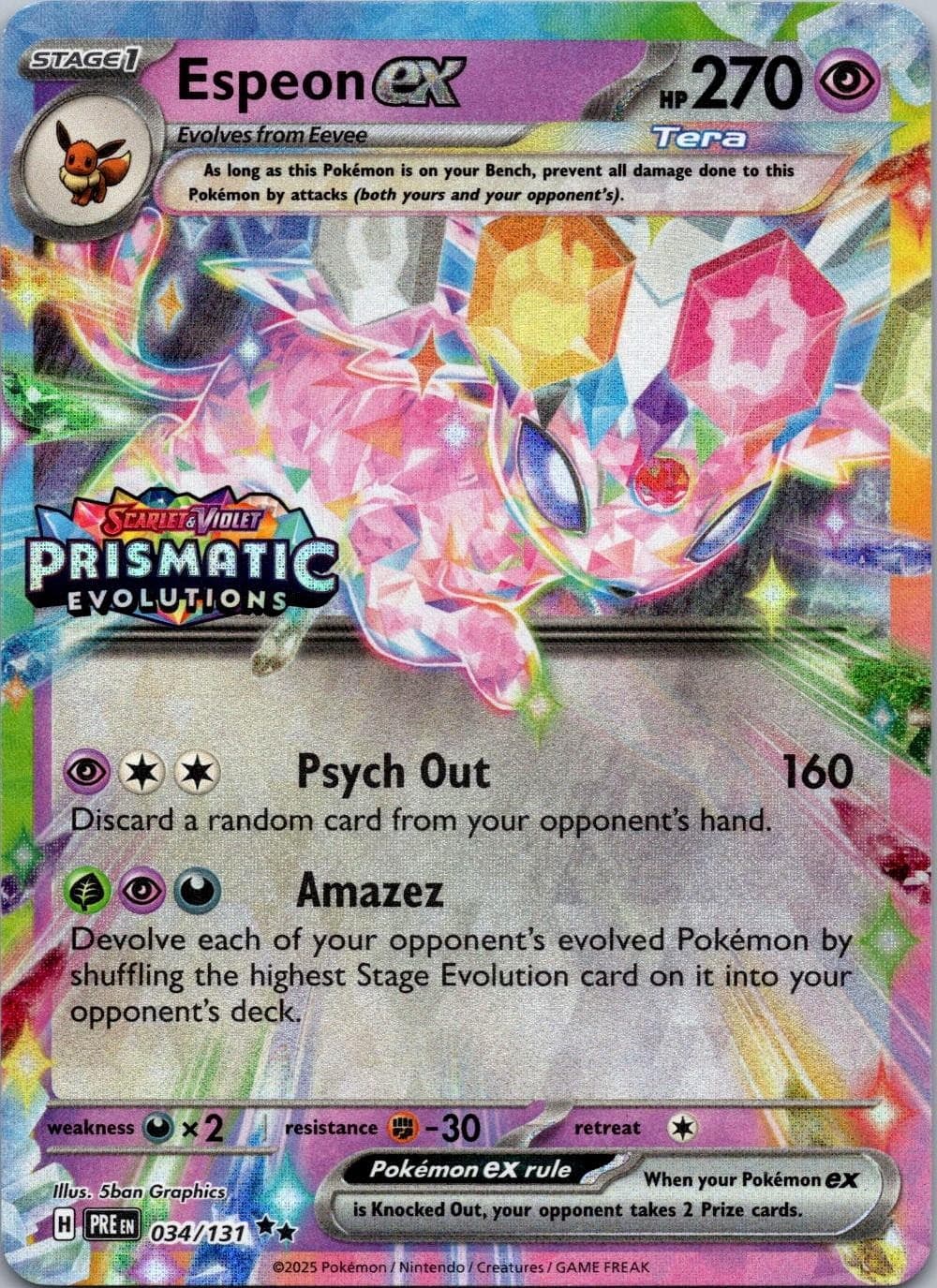 Espeon ex (Prismatic Evolutions Stamp) 034/131 Holo NM