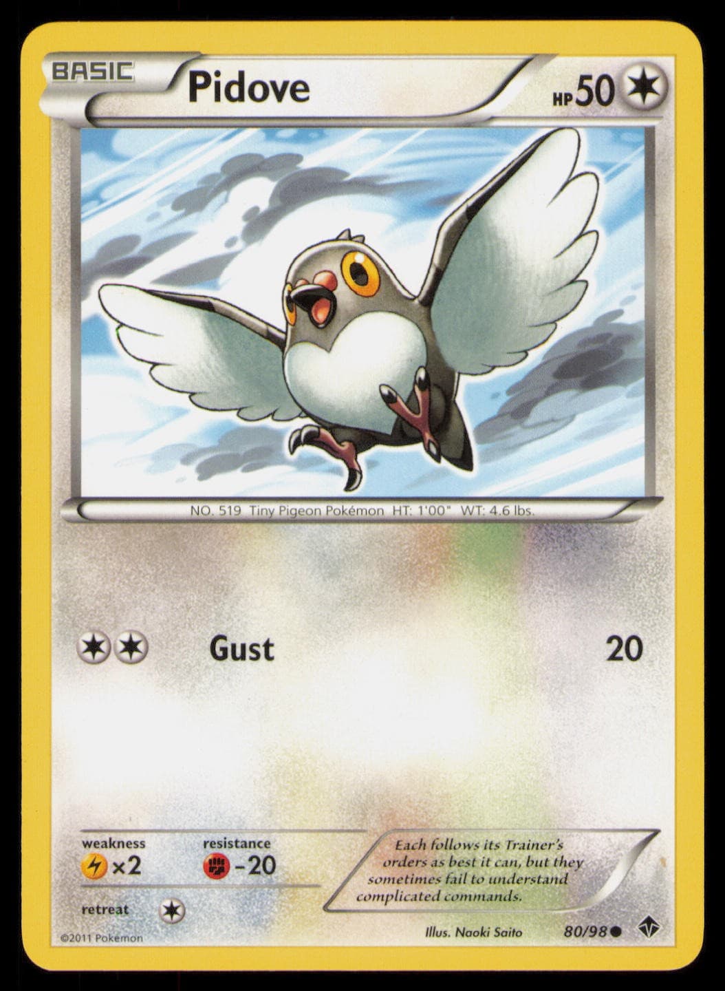 Pidove 80/98 Common Emerging Powers Pokemon Near Mint