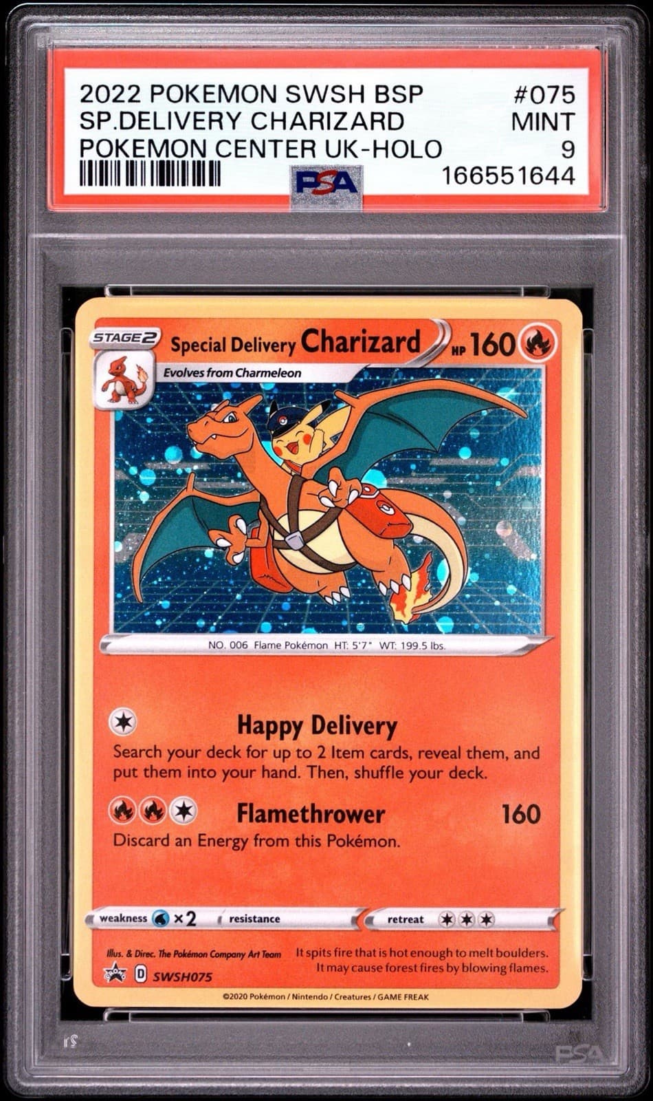 2022 Pokemon Special Delivery Charizard Holo Promo SWSH075 English PSA 9