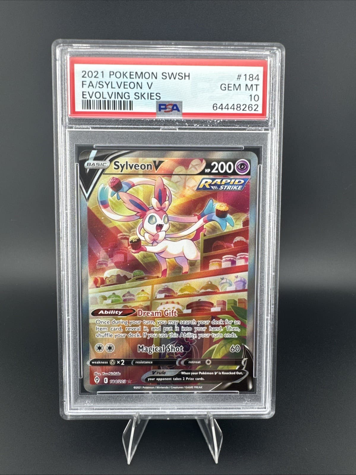 Sylveon V 184/203 Pokemon SWSH07: Evolving Skies (Alternate Full Art) PSA 10