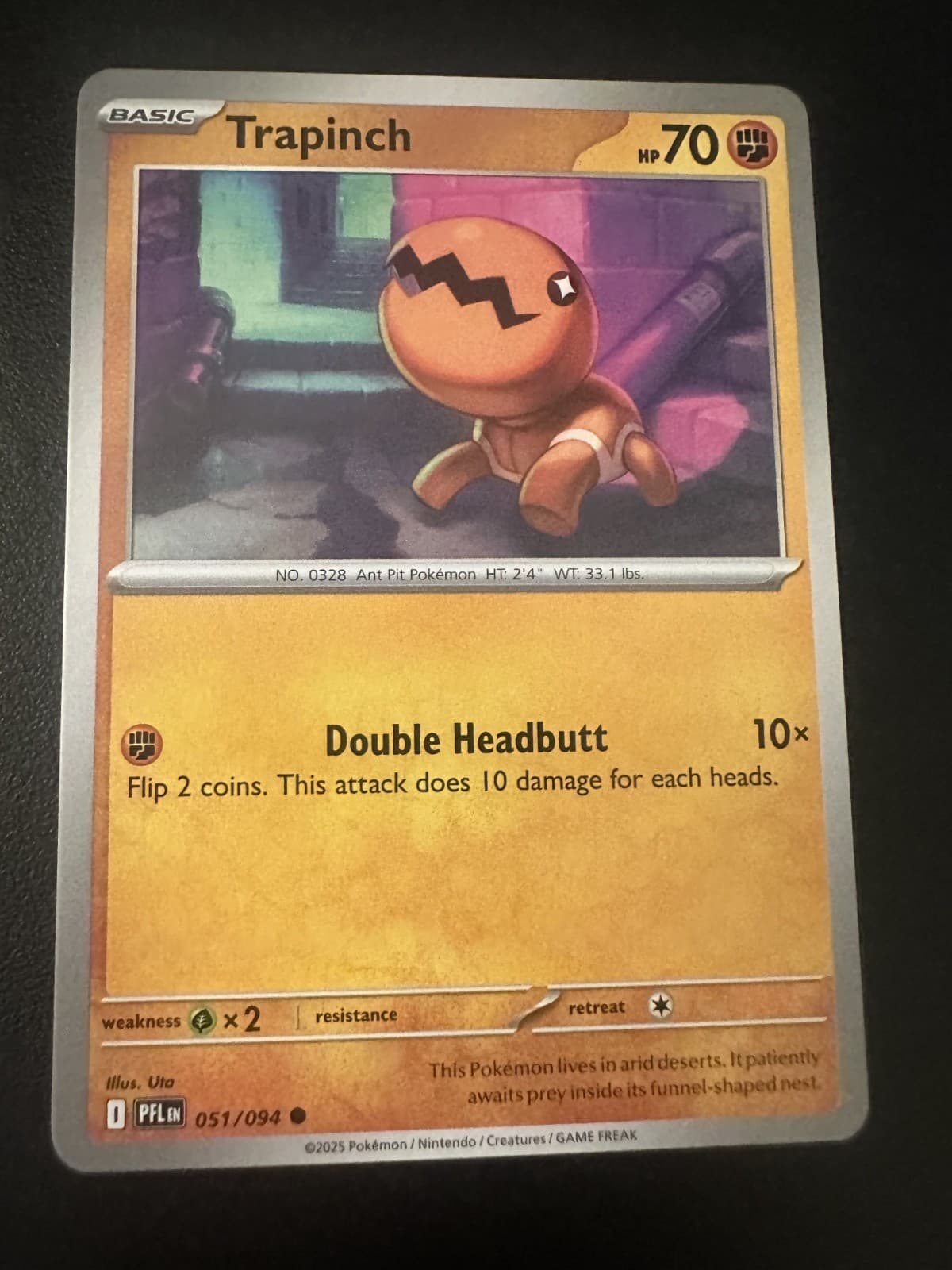 Trapinch Common Phantasmal Flames #51 Near mint Pokemon Card