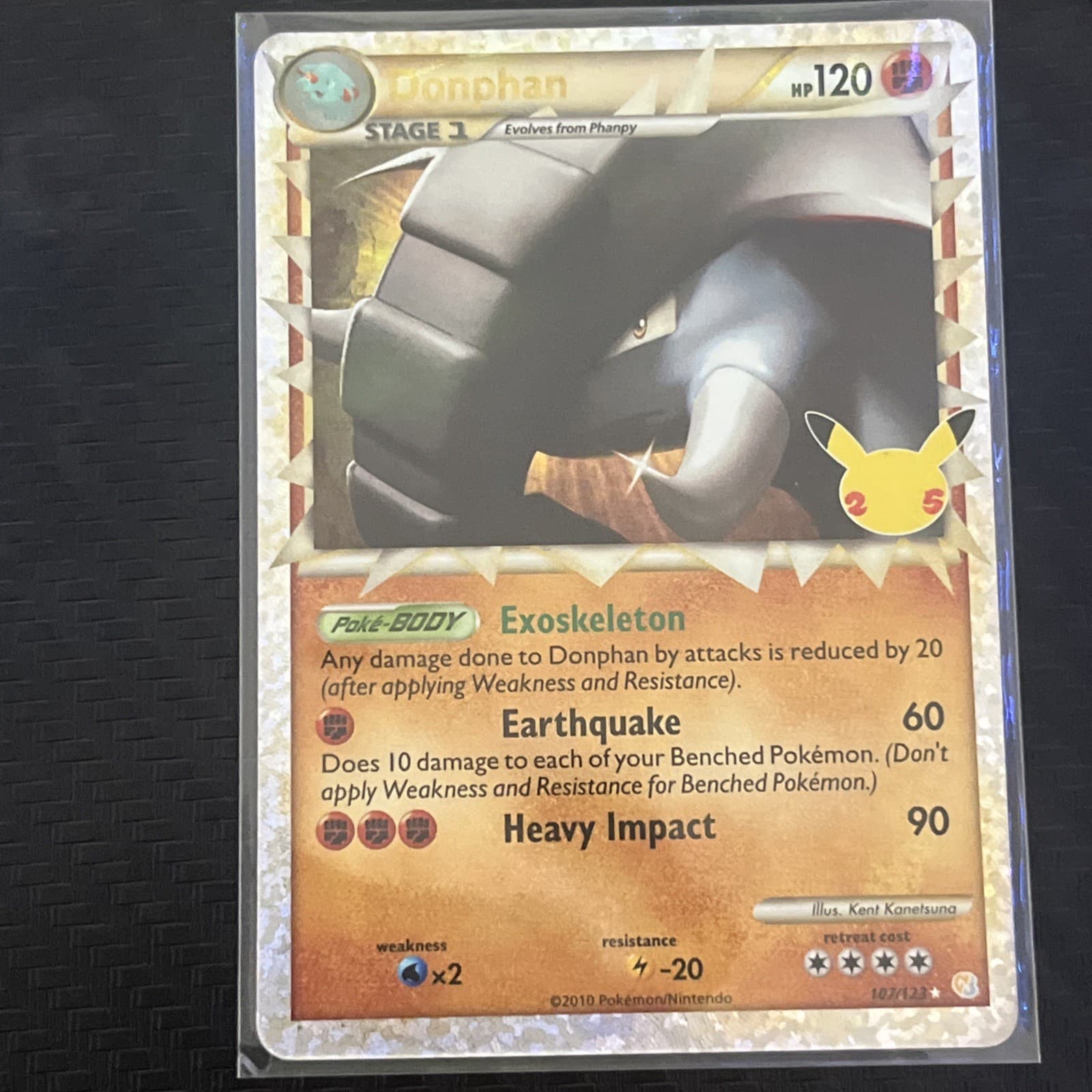 Pokemon Donphan (Prime) 107/123 2010 HeartGold SoulSilver Cosmos Holo
