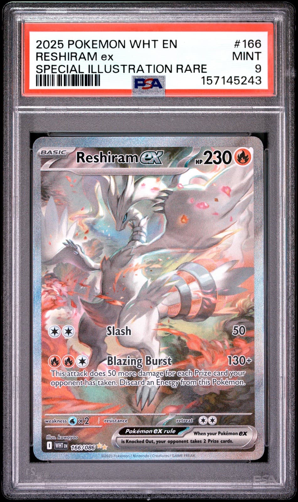 2025 RESHIRAM ex #166 PSA 9