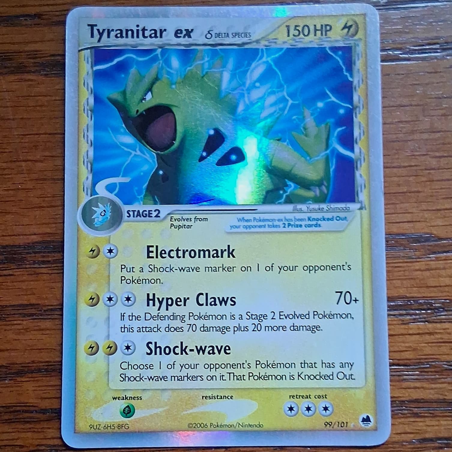 The Pokemon Company Tyranitar ex Delta Species 99/101 Holo EX Dragon Frontiers