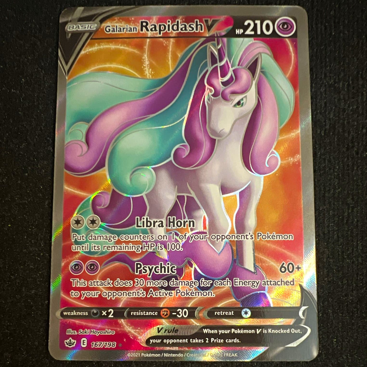 The Pokémon Company Galarian Rapidash V 167/198 Chilling Reign FA Holo UR