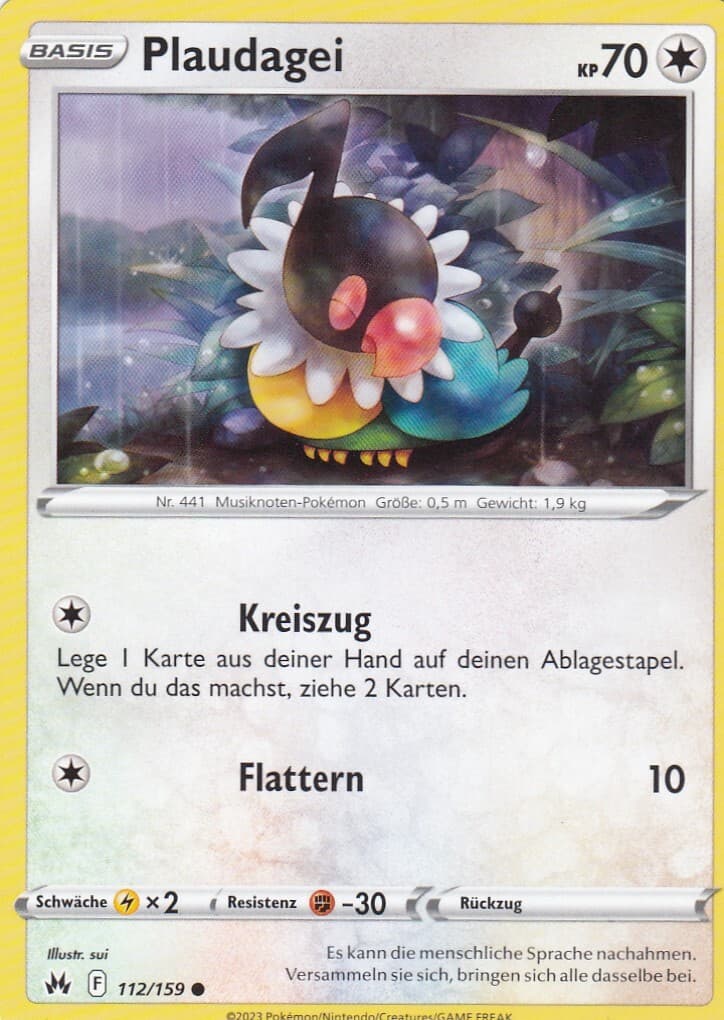 Plaudagei 112/159 Zenit der Könige Pokemon Karte Deutsch