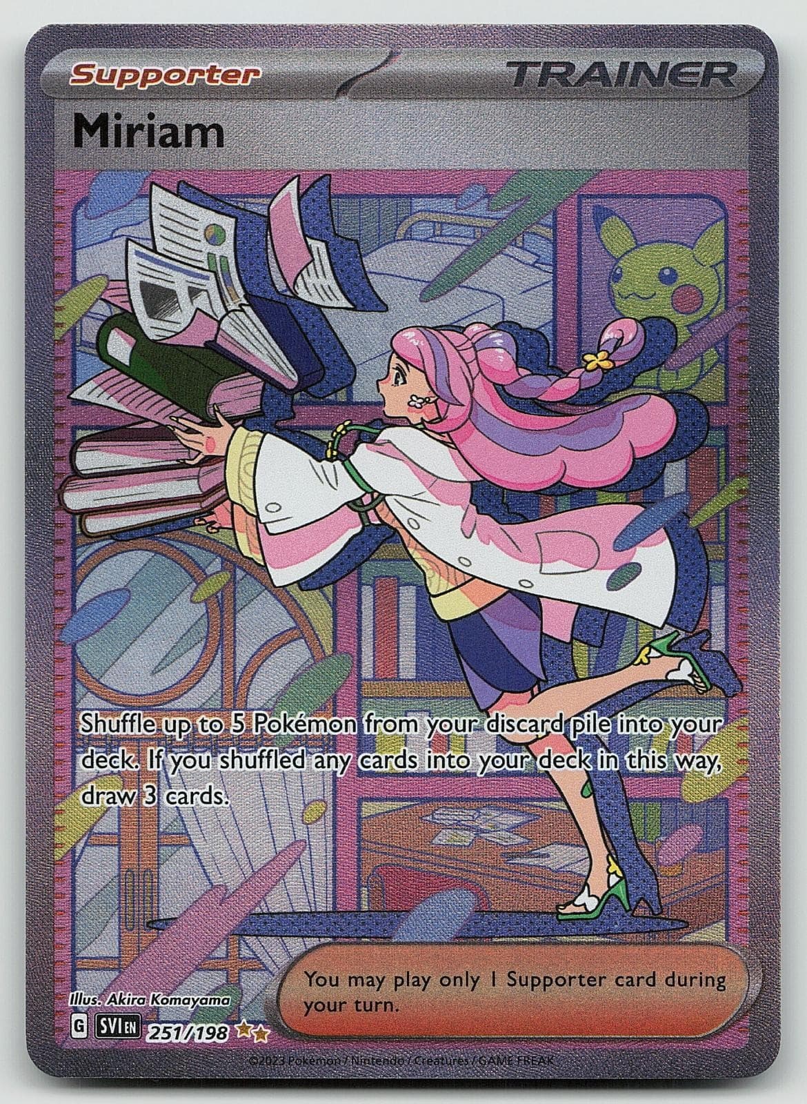 Pokemon Miriam 251/198 Scarlet & Violet Special Illustration Rare Holo NM