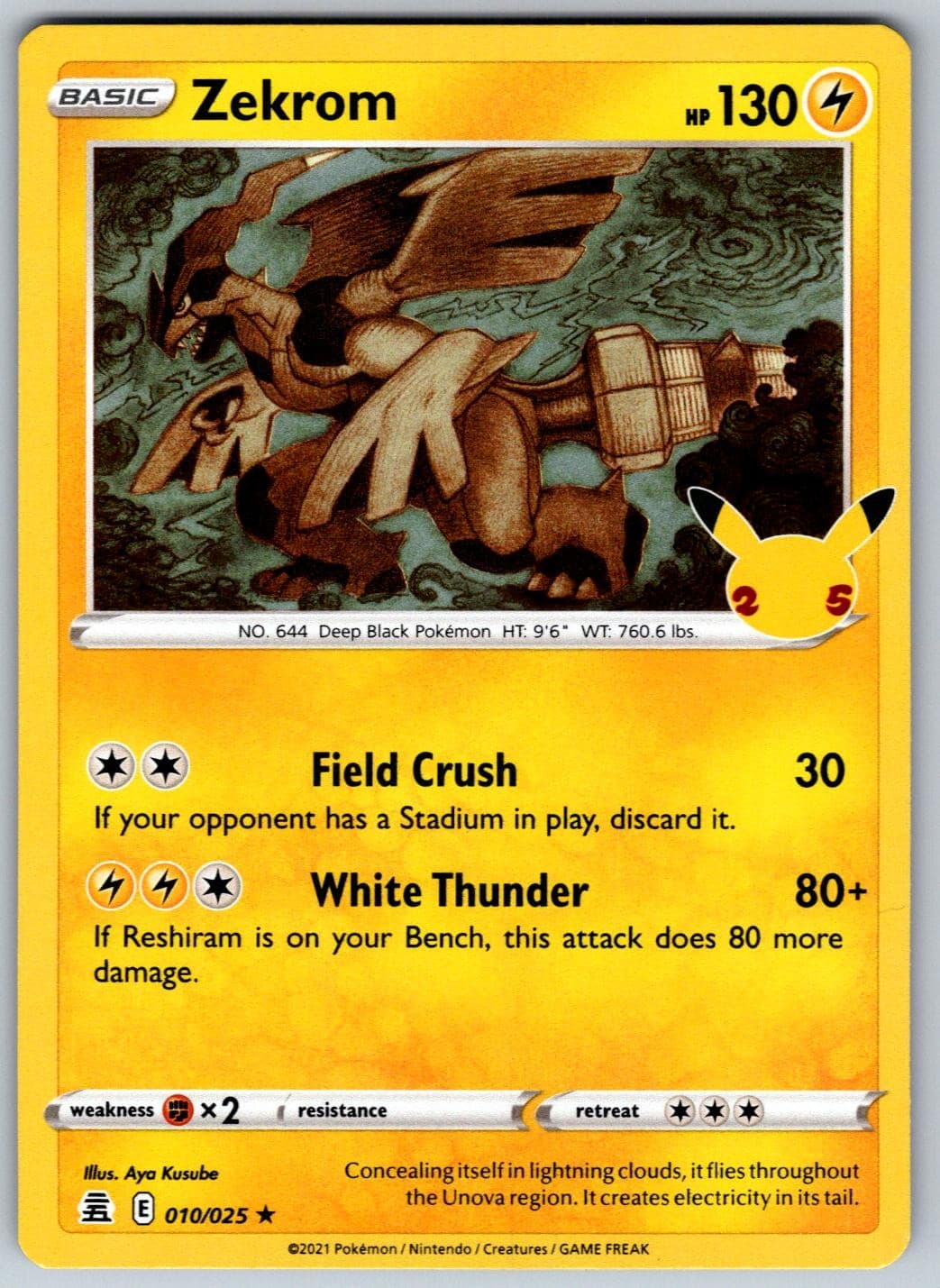Zekrom 10 Pokémon Celebrations Rare Holofoil Near Mint English