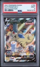 PSA MINT 9 - 2021 POKEMON SWORD & SHIELD BATTLE STYLES 155 FA/TYRANITAR V