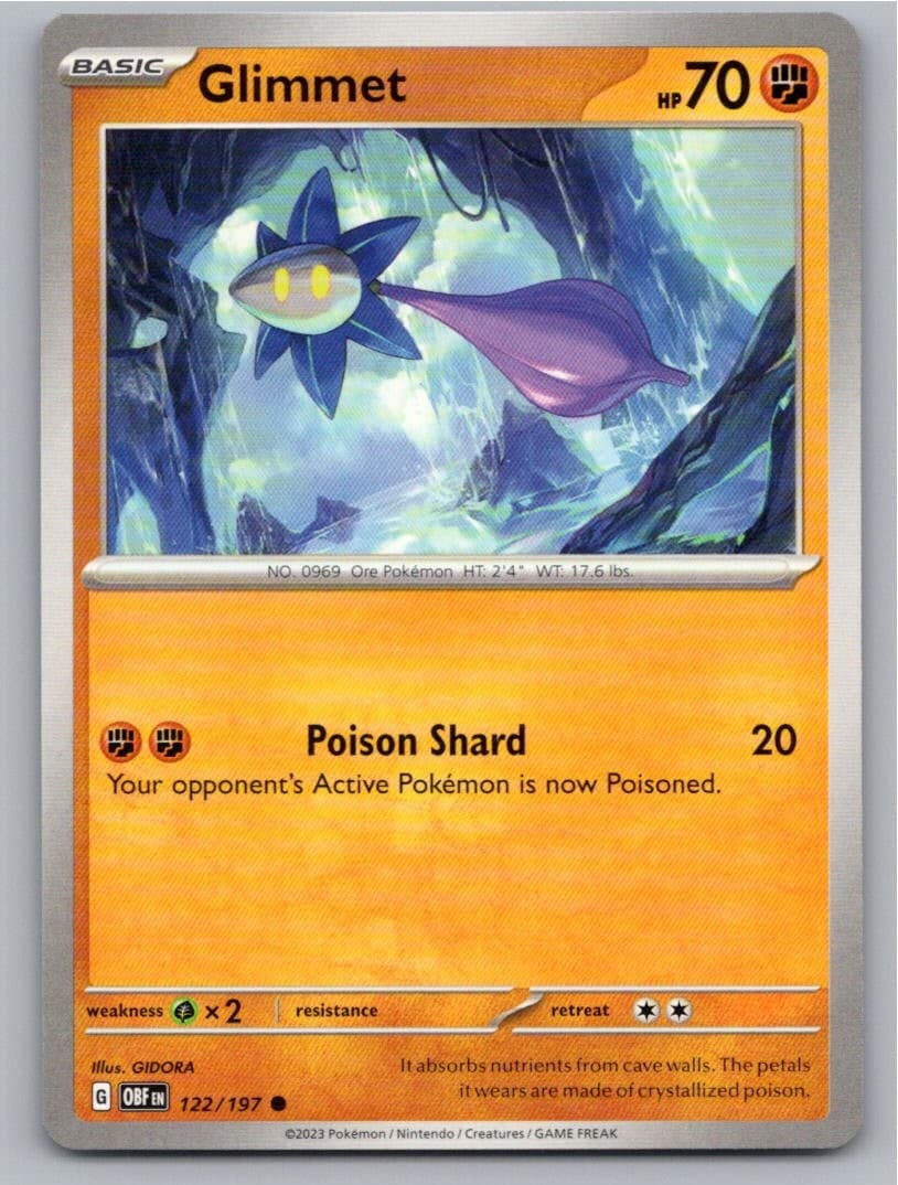 2023 POKEMON GLIMMET OBSIDIAN FLAMES 122/197 COMMON NM A28772 FREE S&H