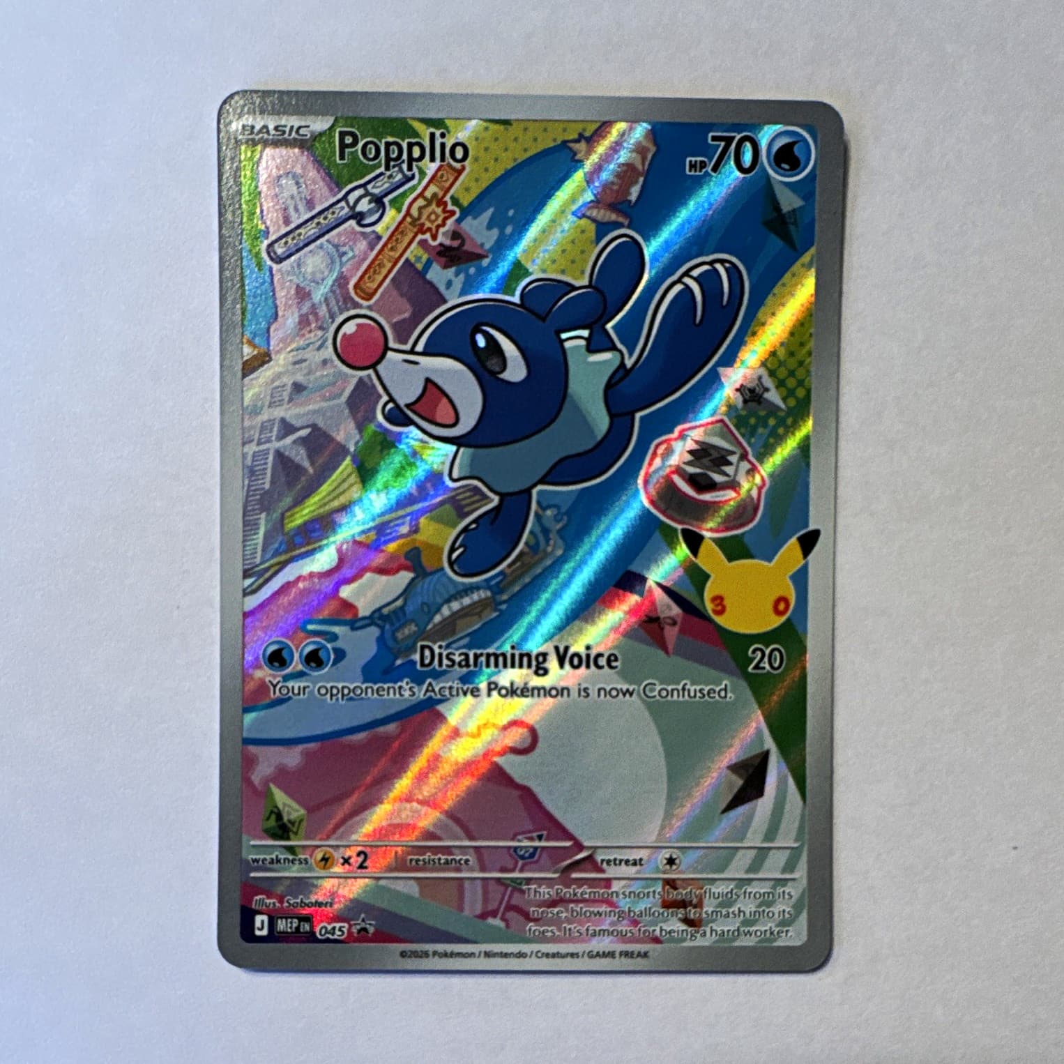 Popplio Me: Mega Evolution Promo 045 Promo Holo EN 2026 70HP Pokemon TCG