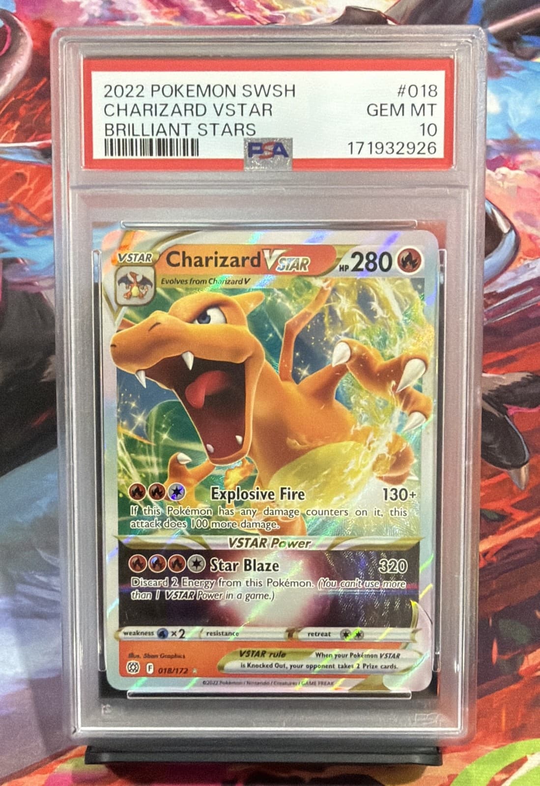 [PSA 10] Charizard VSTAR 018/172 Swsh09: Brilliant Stars Holo
