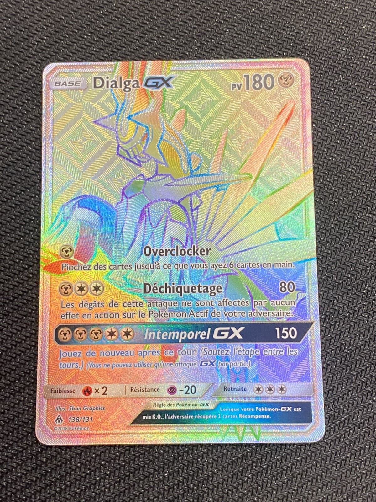 Carte Pokémon Dialga gx 138/131 FR Ultra SL lumiere interdite nm/m