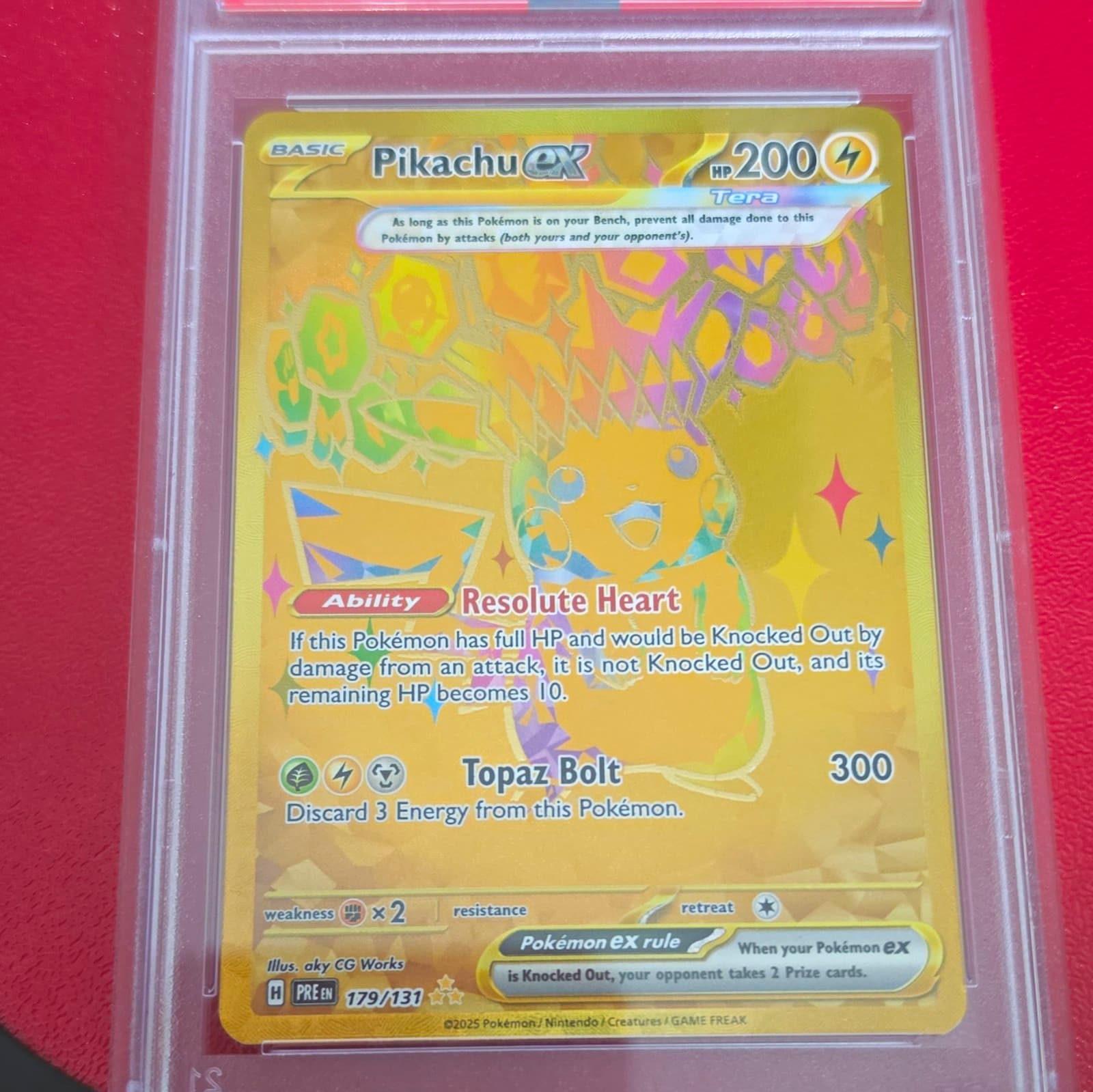 Pokemon TCG Pikachu ex 179/131 Sv: Prismatic Evolutions Hyper Rare Holo PSA 9